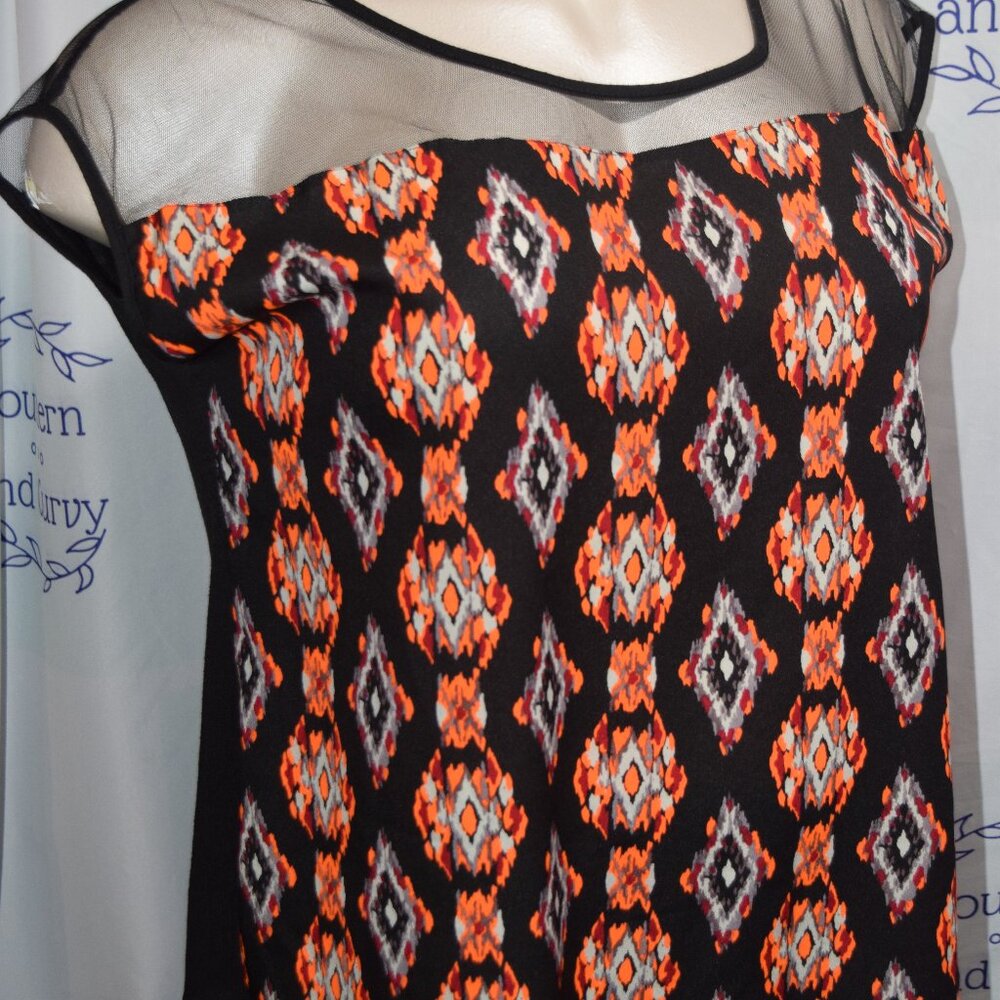 Divine Doll Sleeveless Blouse, Argyle/Diamond Print, Sheer, Size 2X